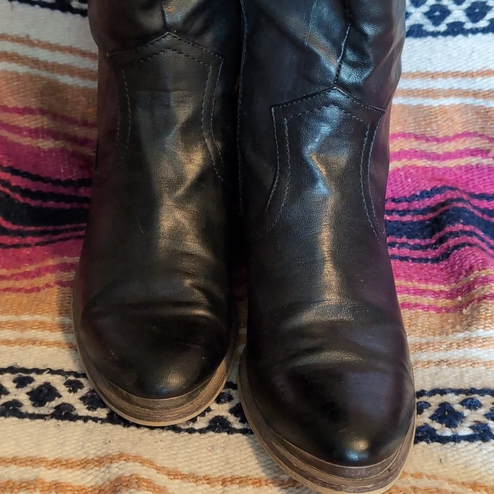 BareTraps Paramount Black Faux Leather Riding Boots - Picture 3 of 9